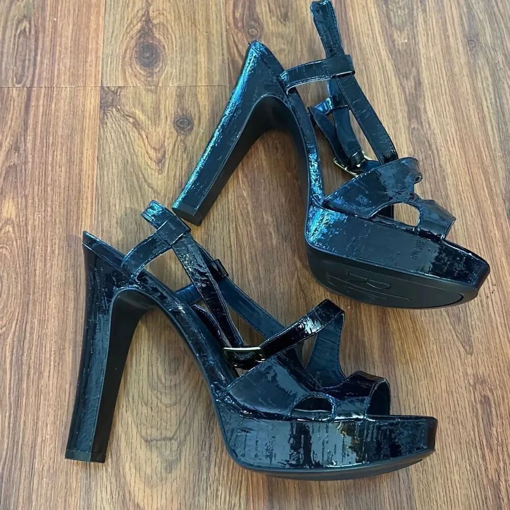 Lauren Ralph Lauren black patent leather platform heels 5 1/2 inch9